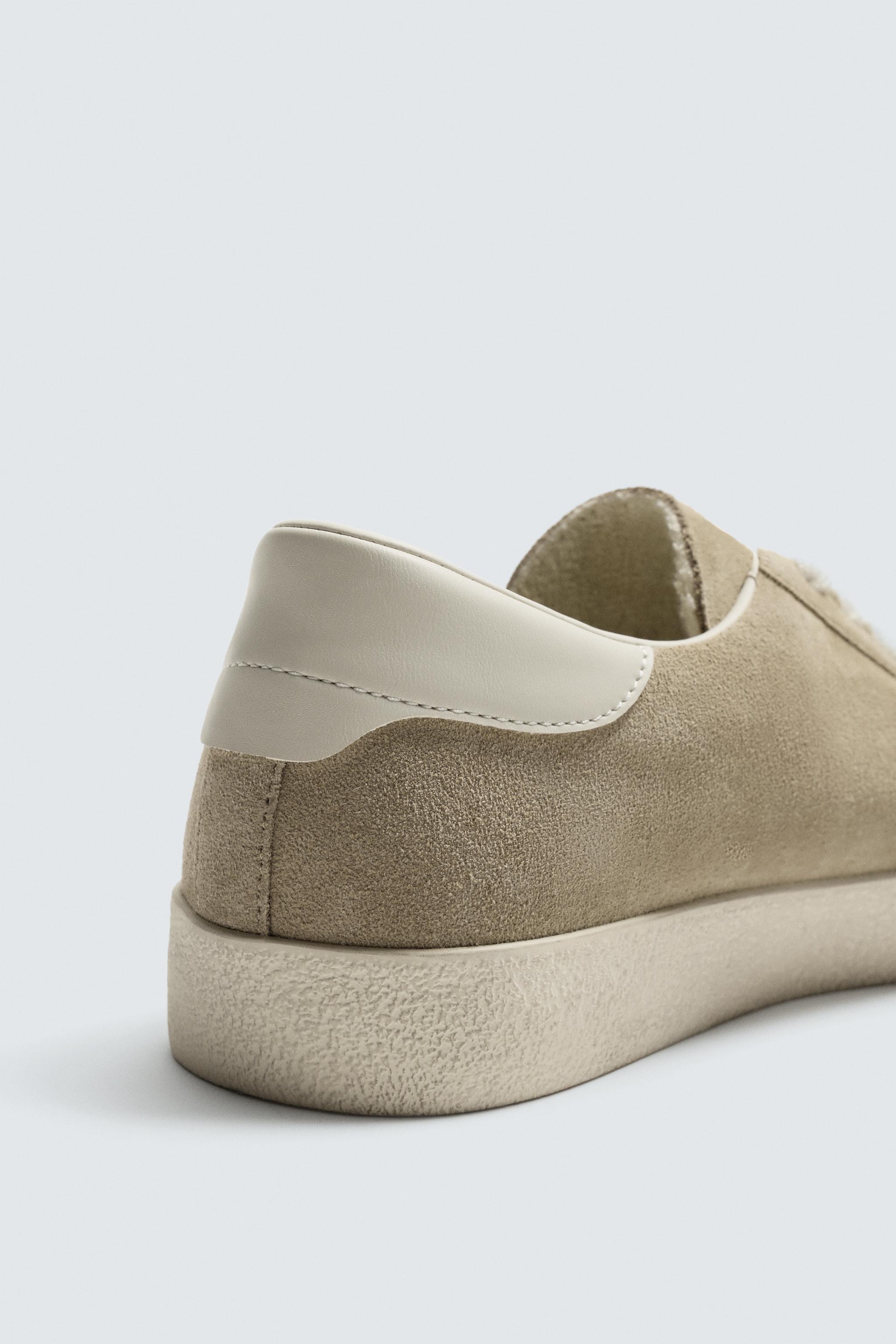 LEATHER HEEL DETAIL SNEAKERS